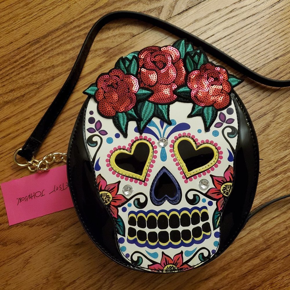 NWT Betsey Johnson 'Sugar Skull' Crossbody Bag | Halloween Purse | BM28130